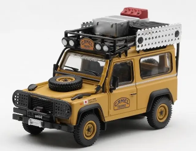 [予約] MINI-GT 1/64 ランドローバー ディフェンダー 90 キャメルトロフィー ボルネオ島 1985 チームジャパン (左ハンドル)　MGT01307-L