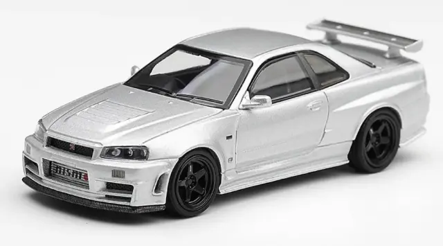 [予約] MINI-GT 1/64 ニッサン スカイライン  R34 GT-R Z-tune シルバー (右ハンドル)　MGT01329-R