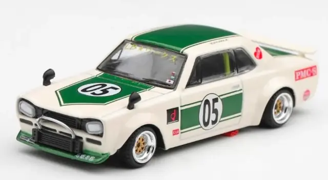 [予約] MINI-GT 1/64 ニッサン スカイライン LB-WORKS ハコスカ ホワイト/グリーン (右ハンドル)　MGT01343-R
