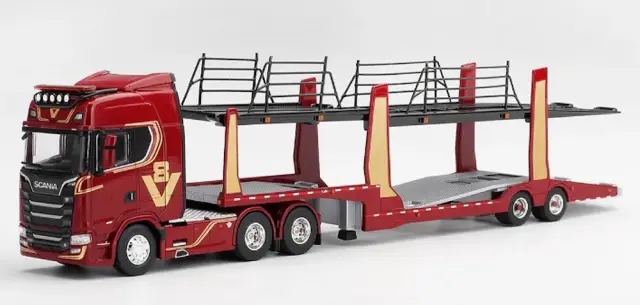 [予約] MINI GT 1/64 スカニア 770S A6x4NA V8 50周年記念モデル カートランスポーター レッド (左ハンドル)　MGT01350-L