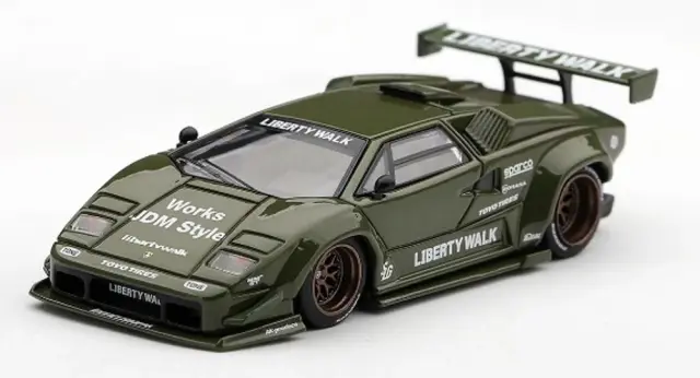 [予約] MINI-GT 1/64 ランボルギーニ カウンタック LB-WORKS アーミーグリーン (左ハンドル)　MGT01416-L