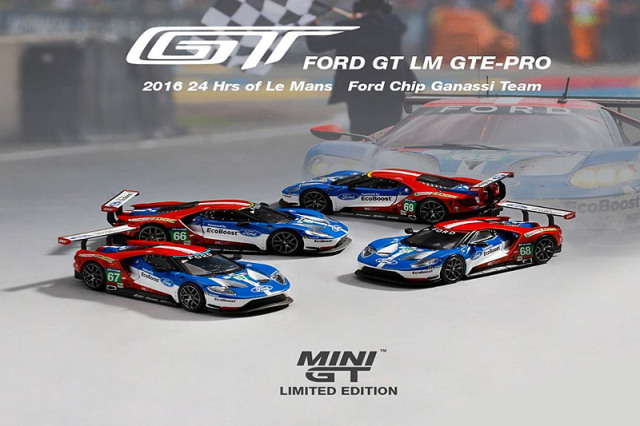 MINI-GT 1/64 フォード GT LMGTE PRO ルマン 24h 2016 フォードチップガナッシチーム 4台セット　MGTS0001