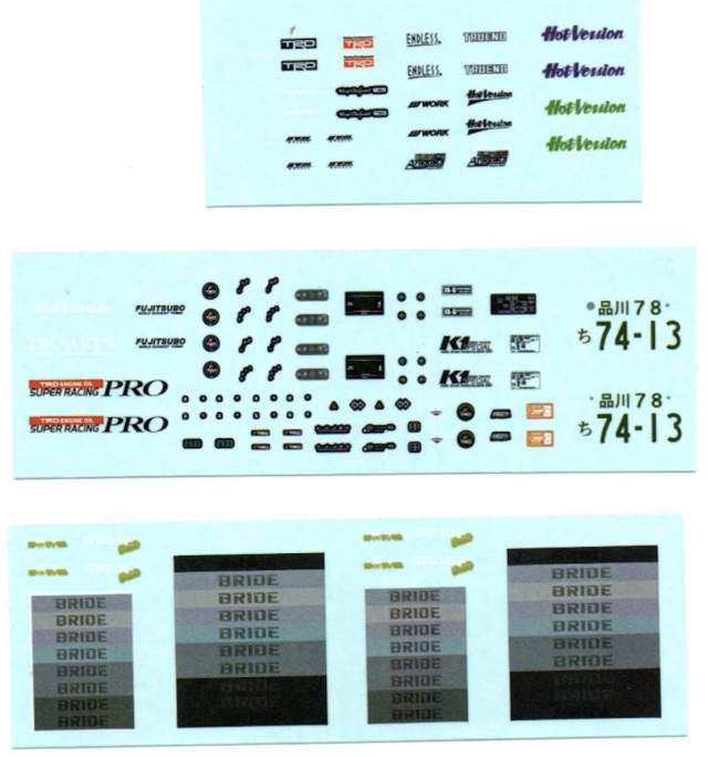 ミニチュアデカール 1/24 トヨタ AE86 ドリキン 土屋圭一 オプションデカール　MS24003
