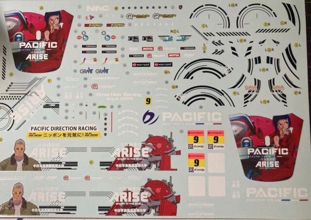 ミニチュアデカール 1/24 ポルシェ 911 GT3 R NAC攻殻機動隊ARISE DR ポルシェ スーパーGT GT300 2013 No.9 フルデカール フジミ対応　MS24016