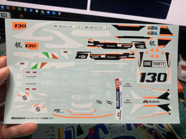ミニチュアデカール 1/24 ニッサン シルビア S14.9 James Deane 2024