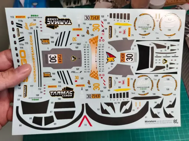 ミニチュアデカール 1/24 アウディ R8 LMS GT3 Evo マカオGP 2024 No.30 フルデカール　MS24031