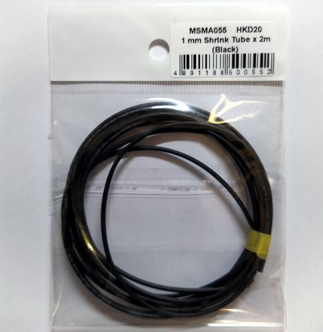 MSMクリエイション 熱収縮チューブ ブラック 1mm × 2m　MSMA055