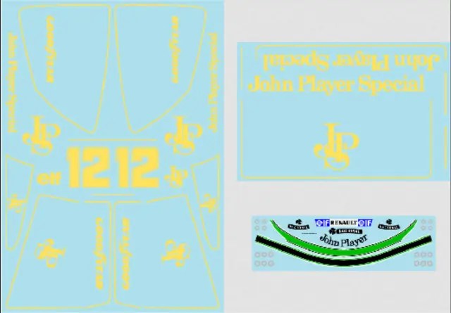 ミュージアムコレクション 1/8 ロータス 97T JPS 前後ウイング/モノコック用 タバコデカール タイプ1 デアゴスティーニ対応　MC-D1136