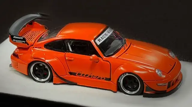 [予約] PGM 1/64 ポルシェ RWB 993 サーマルオレンジ 手動回転台座　PGM-640315-2