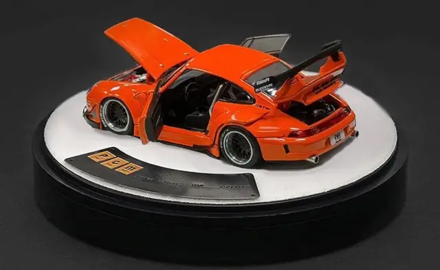 [予約] PGM 1/64 ポルシェ RWB 993 サーマルオレンジ 手動回転台座　PGM-640315-2