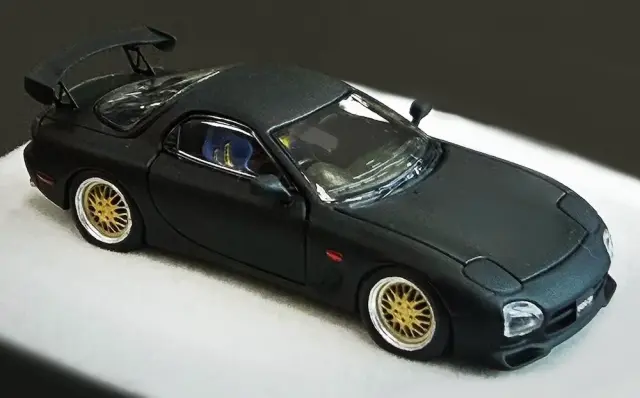 [予約] PGM 1/64 マツダ RX-7 マットブラック 手動回転台座　PGM-640805-2