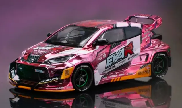 [予約 POPレース 1/64 トヨタ GR ヤリス エヴァ RTT8号機 GOODRIDE クロームピンク　PR640220