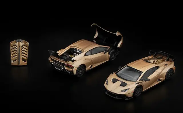 [予約] POPレース 1/64 ランボルギーニ ウラカン STO マットゴールド　PR640413
