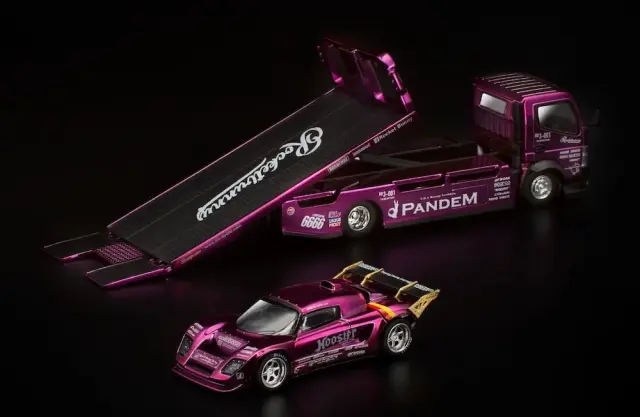 [予約] ポップレース 1/64 パンデム ロータス エリーゼ パープル クロームトラックセット　PR640477-PR640489