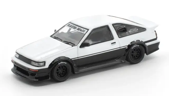 [予約] ポップレース 1/64 トヨタ RWB AE86 ホワイト／ブラック　PR640496