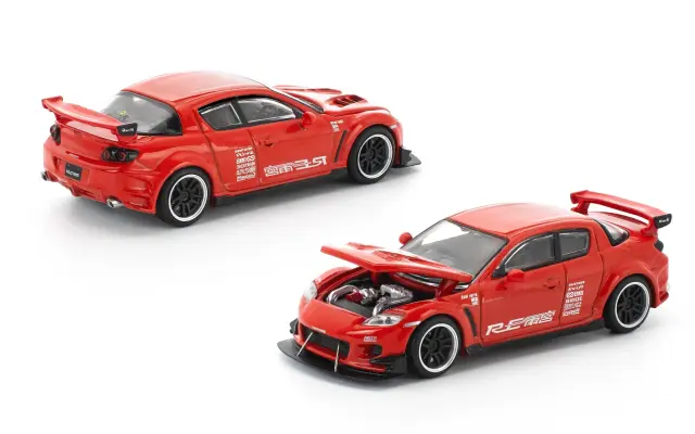 [予約] POPレース 1/64 マツダ RX-8 Re：雨宮 レッド ブリスターパッケージ（チェイスカーの場合有り）　PRE016
