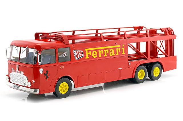 ノレブ 1/18 フィアット Bartoletti 306/2 フェラーリ レース トランスポーター JCB 1963 Ferrariロゴデカール加工品　187701