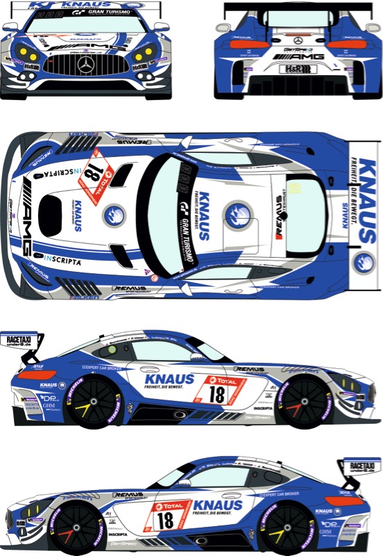 レーシングデカールズ 1/24 メルセデス AMG GT3 ニュル 24h 2019 No.18 フルスポンサーデカール (タミヤ対応)　RDE24-031