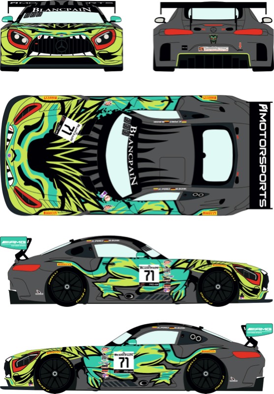 レーシングデカールズ 1/24 メルセデス AMG GT3 ブランパン GTワールドチャレンジ アメリカ コタ 2019 No.71 フルスポンサーデカール (タミヤ対応)　RDE24-037