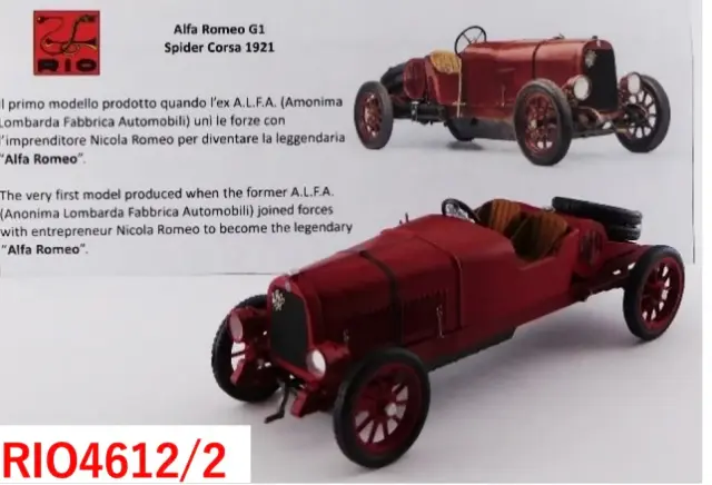 [予約] リオ 1/43 アルファロメオ G1 スパイダー コルサ 1921　RIO4612/2