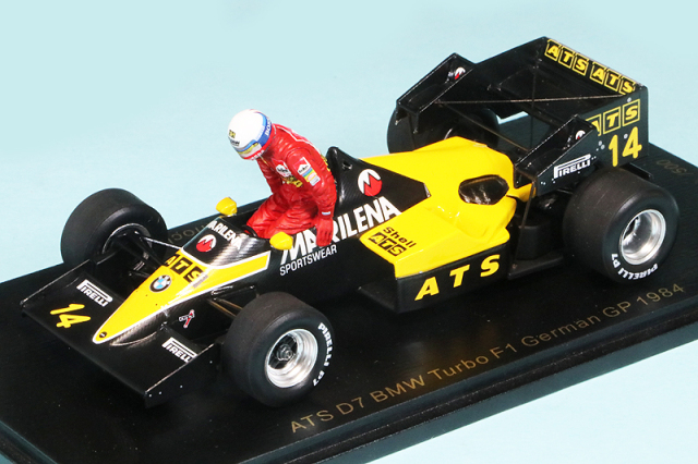 レースランド特注スパーク 1/43 ATS D7 BMW ターボ F1 ドイツGP 1984 M.ヴィンケルホック デカール加工品　RS1731S