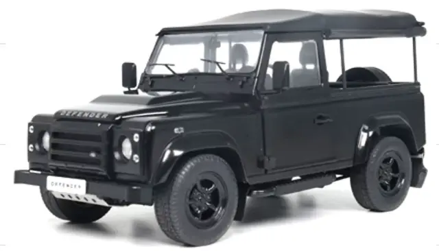 [予約] ソリド 1/18 ランドローバー ディフェンダー 90 ショート リヤカバー付 2016 ブラック　S1813503