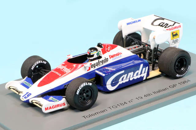 スパーク 1/43 トールマン TG184 イタリアGP 1984 4th S.ヨハンソン デカール加工品　S2783S
