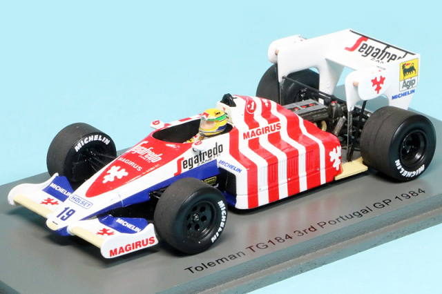 スパーク 1/43 トールマン TG184 ポルトガルGP 1984 3rd A.セナ デカール加工品　S2784S