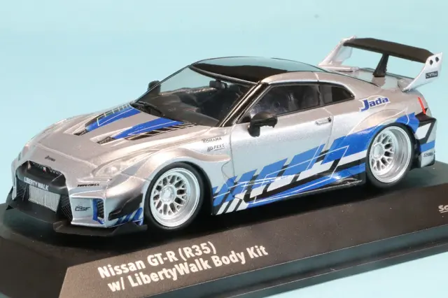 ソリド 1/43 ニッサン GT-R (R35) リバティウォーク シルエット 2020 シルバー/ブルー　S4311211