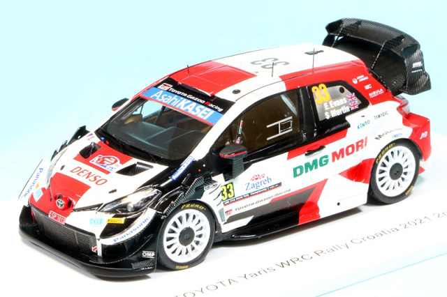スパーク 1/43 トヨタ ヤリス WRC クロアチアラリー 2021 2nd E.エヴァンス No.33　S6589