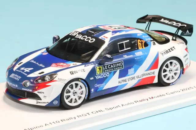 260424S　スパーク 1/43 アルピーヌ A110 ラリーRGT モンテカルロラリー 2025 No.67 R. Astier クラスウィナー　S6895