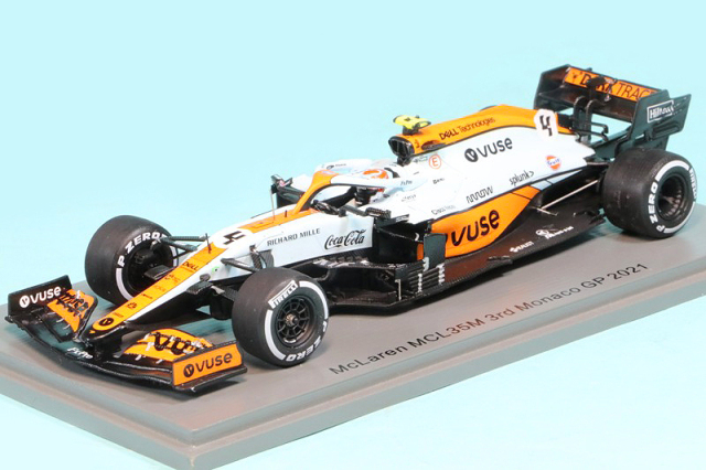 スパーク 1/43 マクラーレン MCL35M モナコGP 2021 3rd L.ノリス With No.3 Board デカール加工品　S7679S
