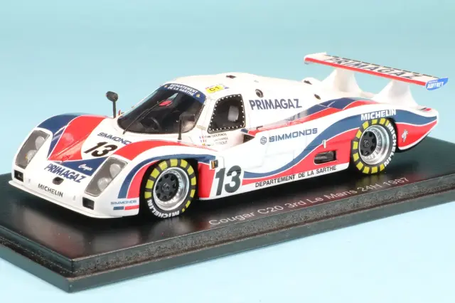 スパーク 1/43 クーガー C20 No.13 1987 ルマン 3位　Y.クラージュ／H.レグー／P.H.ラファネル　S9504