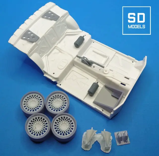 [予約] SD MODELS 1/24 3Dプリントパーツ  BMW M3 E30 ツール・ド・コルス ラリー 追加パーツ&ロスマンズホイールセット BEEMAX対応　SD-B01_1
