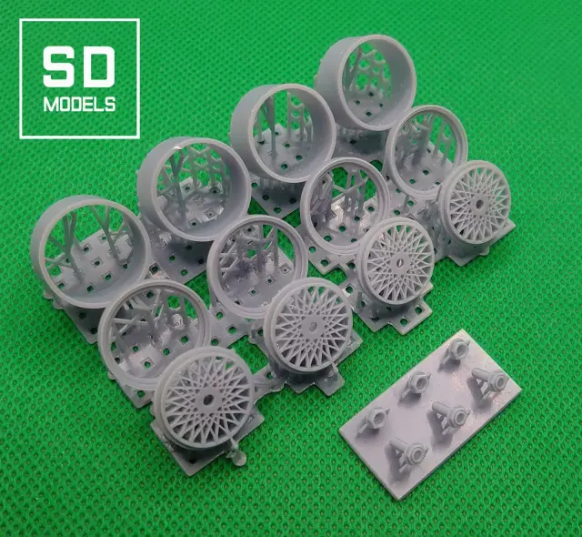 [予約] SD MODELS 1/24 3Dプリントパーツ  ジャガー XJ-S レーシングホイールセット ハセガワ対応　SD-J01