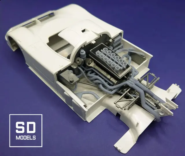 SD MODELS 1/24 3Dプリントパーツ  ジャガー XJ9 ルマン エンジンパーツセット タミヤ対応　SD-J02