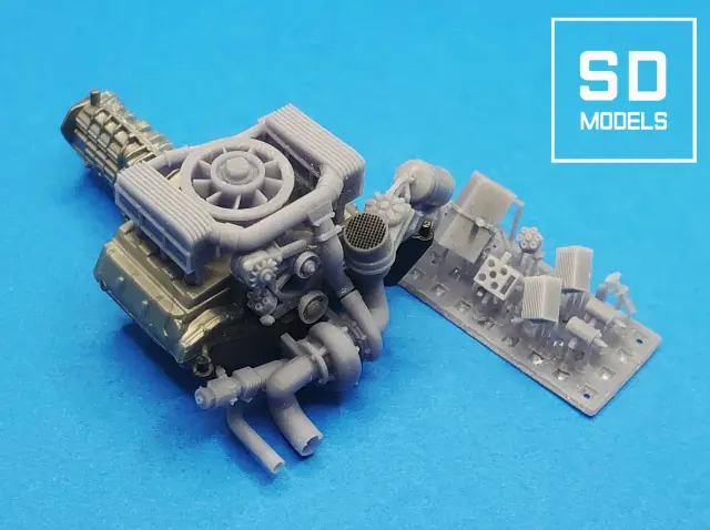 [予約] SD MODELS 1/20 3Dプリントパーツ  ポルシェ 934 エンジン パーツセット レベル対応　SD-P05