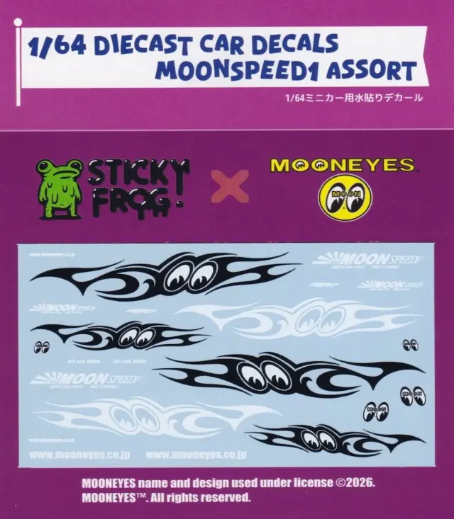 [取り寄せ]　 スティッキィフロッグ 1/64 ムーンアイズ ムーンスピード アソート1 デカール　SF-0008