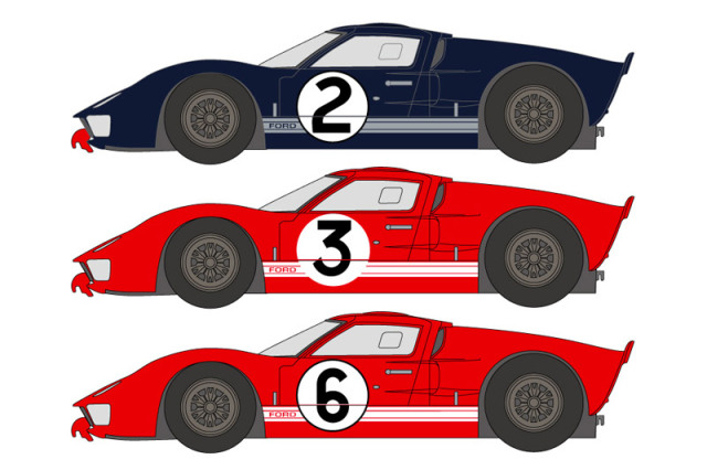 シュンコーモデル 1/24 フォード GT40 ルマン 24h 1966 #2/#3/#6 フルスサポンサーデカール (フジミ対応)　SHK-D249