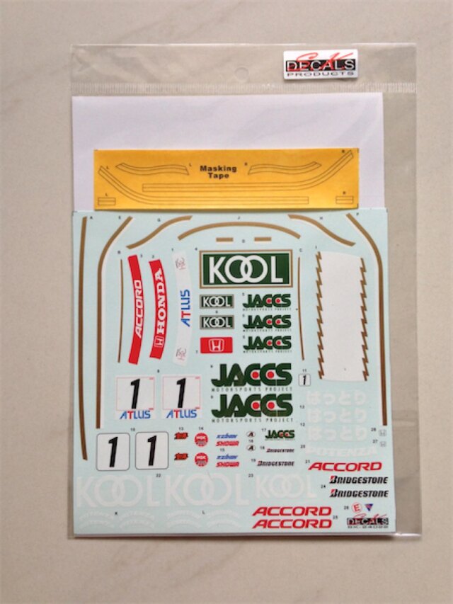 SK Decal 1/24 Kool ホンダ アコード JTCC 1997 No.1 フルデカール タミヤ対応　SK24022