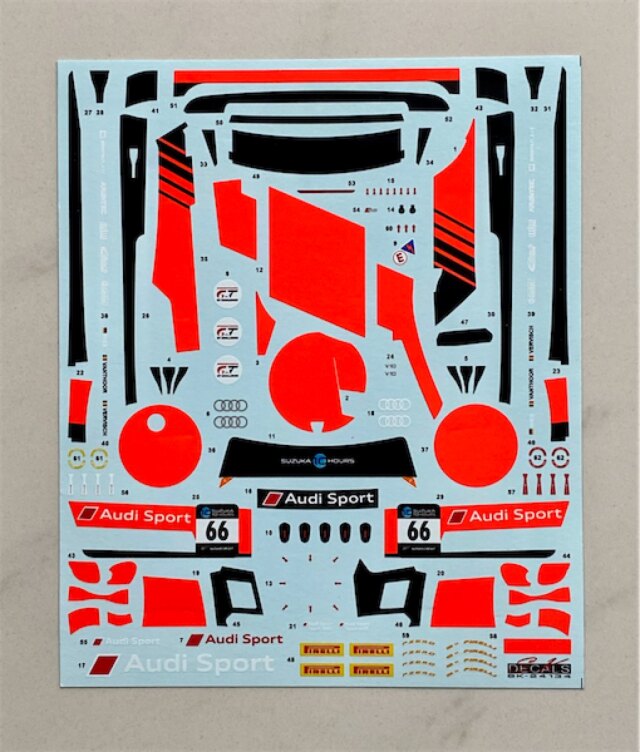 SK Decal 1/24 アウディ R8 LMS GT3 鈴鹿 10h 2017 No.66 フルデカール nunu対応　SK24134