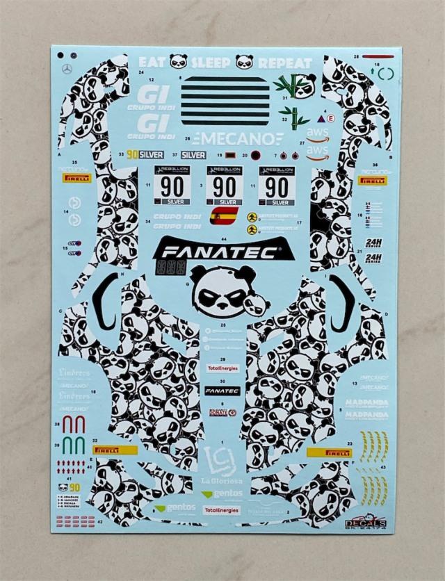 SK Decal 1/24 メルセデス AMG GT Evo "マッドパンダ" スパ 24h 2021 No.90 フルデカール タミヤ対応　SK24174