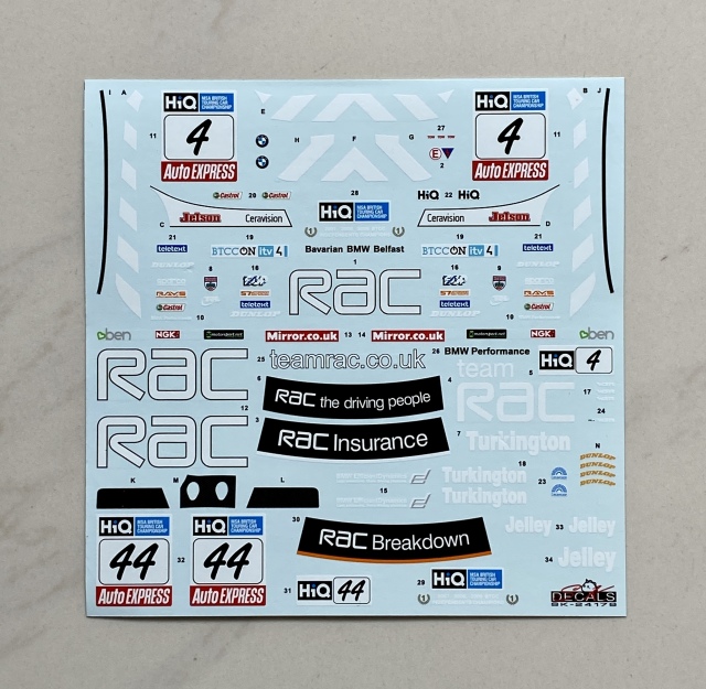 SK Decal 1/24 BMW 320si E90 BTCC ブランズハッチ 2009  NIo.4/44 フルデカール nunu対応　SK24179