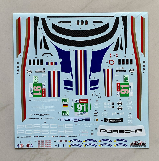 SK Decal 1/24 ポルシェ 911 RSR ロスマンズオマージュ FIA ルマン 2018 ポルシェ GT Team No.91 フルデカール nunu対応　SK24185
