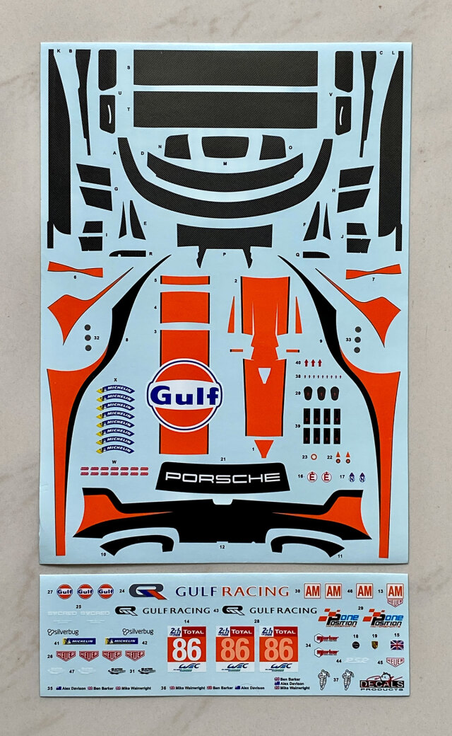 SK Decal 1/24 ポルシェ 911 RSR FIA ルマン 2018 Gulf Racing No.86 フルデカール nunu対応　SK24187