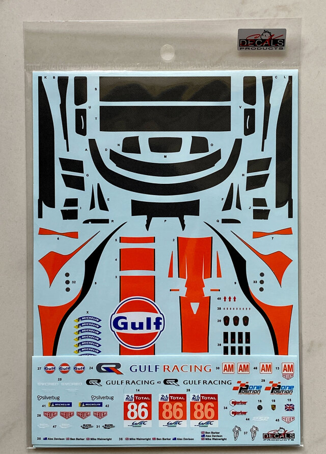 SK Decal 1/24 ポルシェ 911 RSR FIA ルマン 2018 Gulf Racing