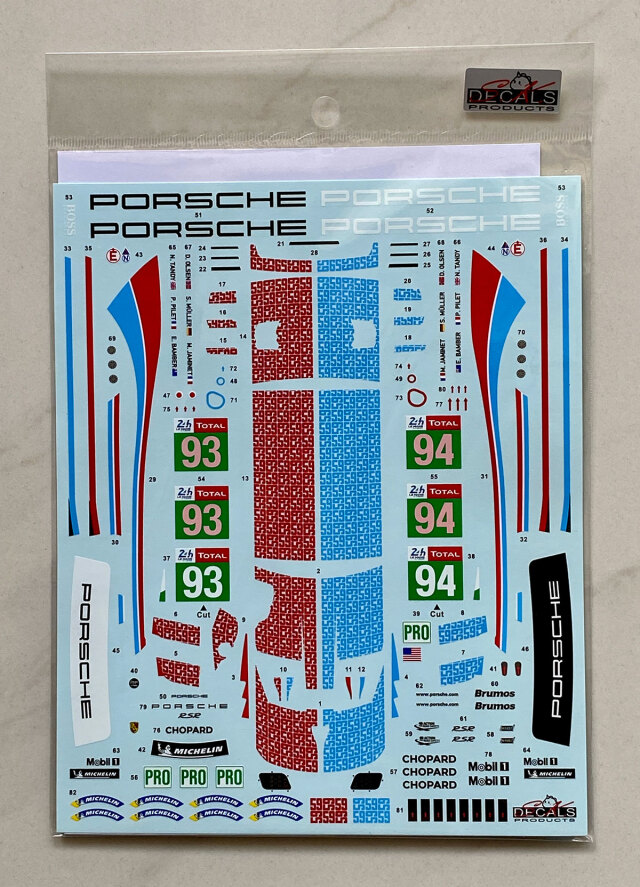 SK Decal 1/24 ポルシェ 911 RSR FIA ルマン 2019 ポルシェ GT Team No