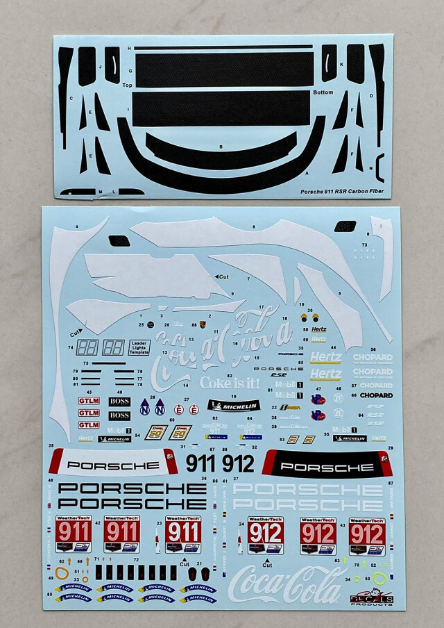 SK Decal 1/24 ポルシェ 911 RSR GT3 コカコーラ IMSA プチルマン 2019 No.911/912 フルデカール　nunu対応　SK24190