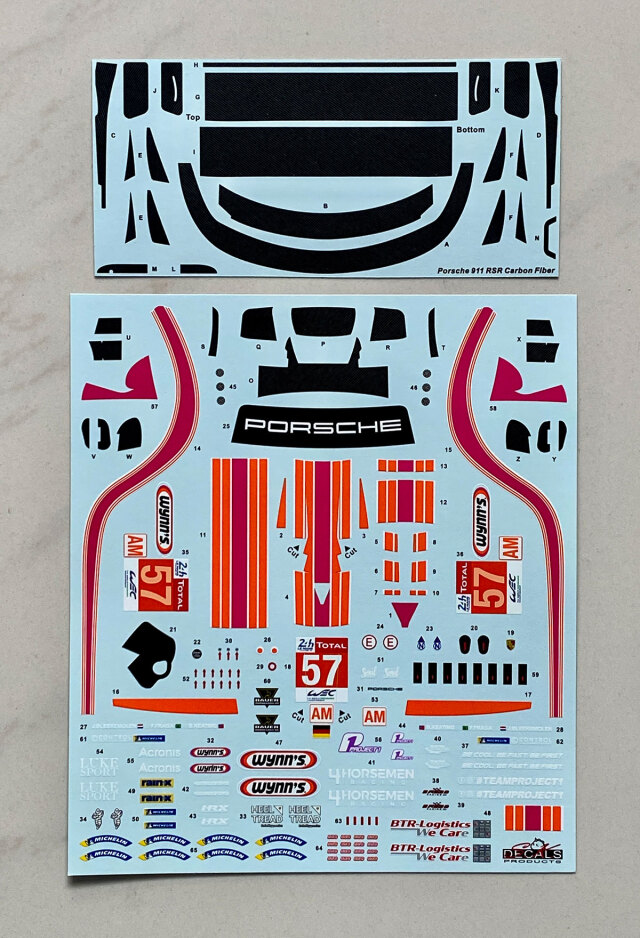 SK Decal 1/24 ポルシェ 911 RSR GT3 WYNN'S ルマン 2020 No.57 フルデカール　nunu対応　SK24191
