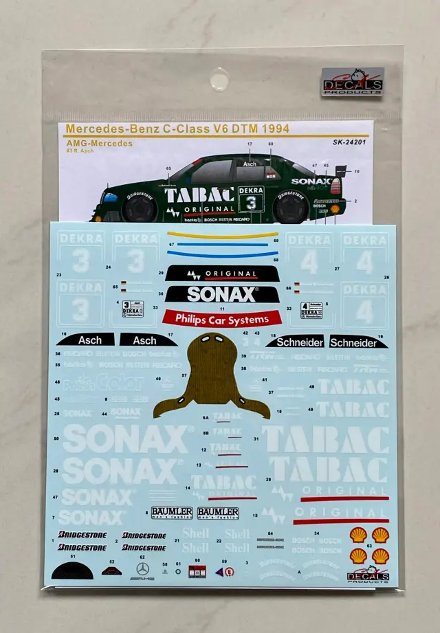 SK Decal 1/24 メルセデスベンツ Cクラス V6 ソナックス DTM 1994 No.3